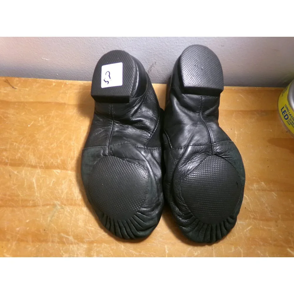 Pre-Owned Dance Jazz Shoes Bloch 5.5M Adult Black Leather Slip On Split Sole